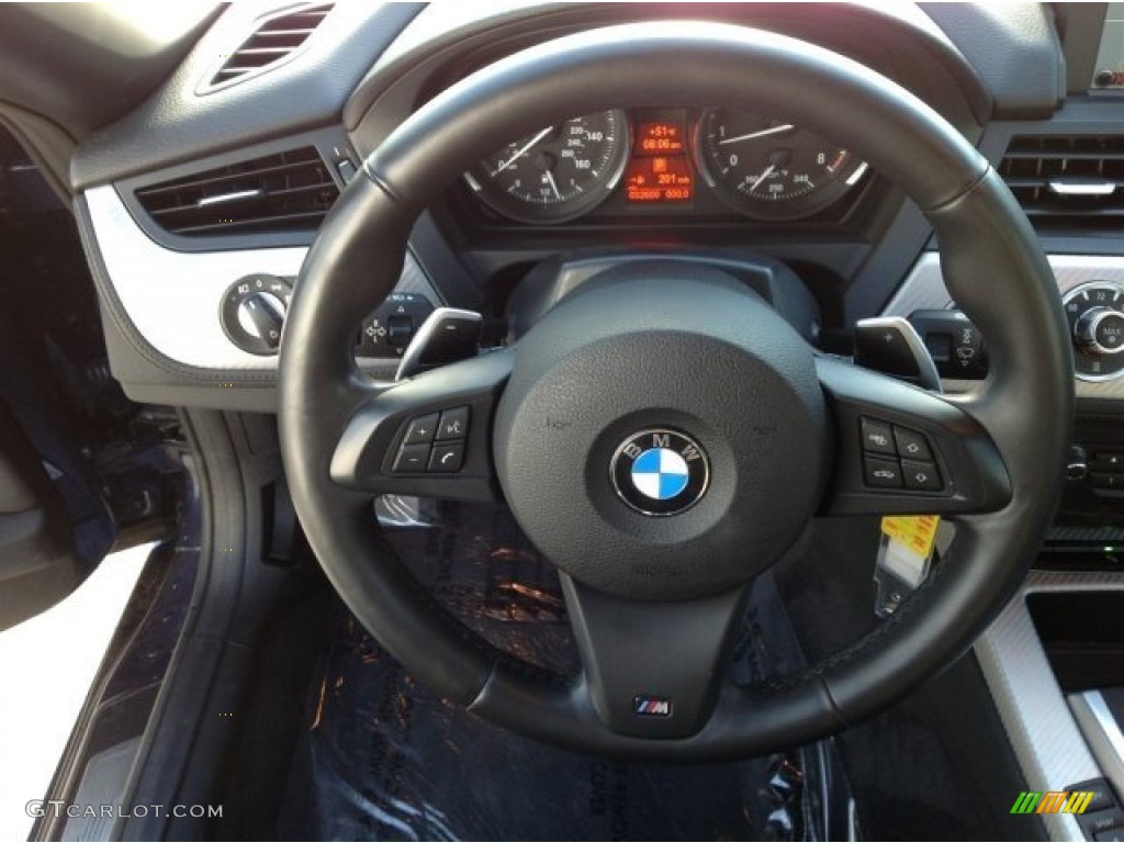 2012 BMW Z4 sDrive28i Black Steering Wheel Photo #92190631