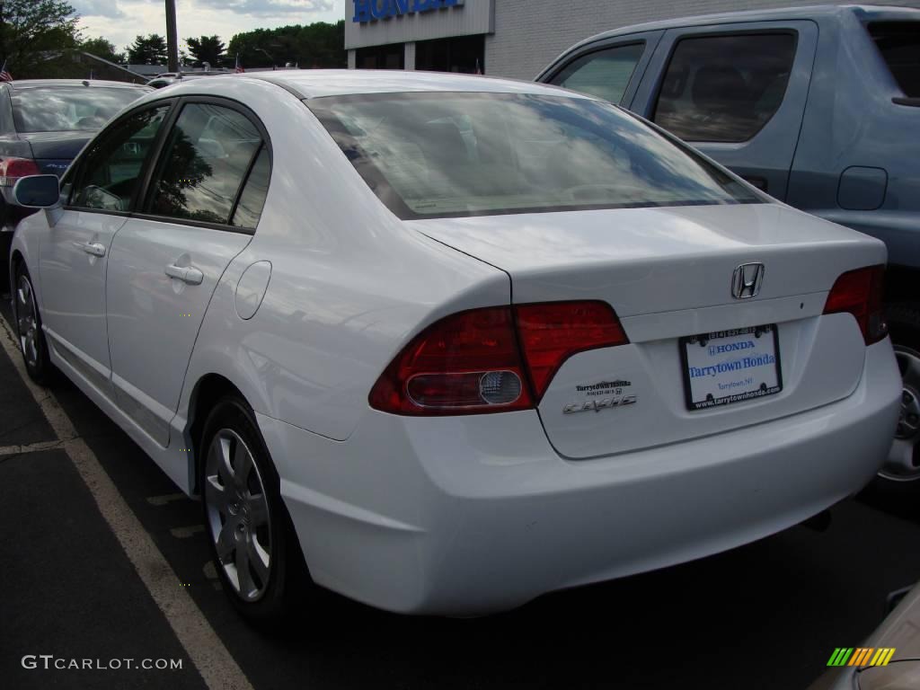 2007 Civic LX Sedan - Taffeta White / Ivory photo #4