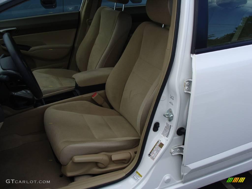 2007 Civic LX Sedan - Taffeta White / Ivory photo #10