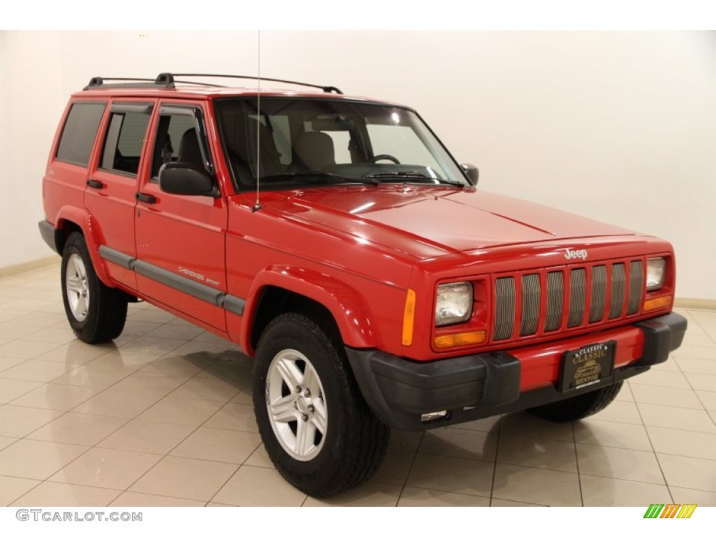 1999 Cherokee SE 4x4 - Flame Red / Agate photo #1