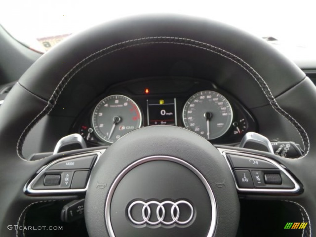 2014 Audi SQ5 Premium plus 3.0 TFSI quattro Black Steering Wheel Photo #92198686