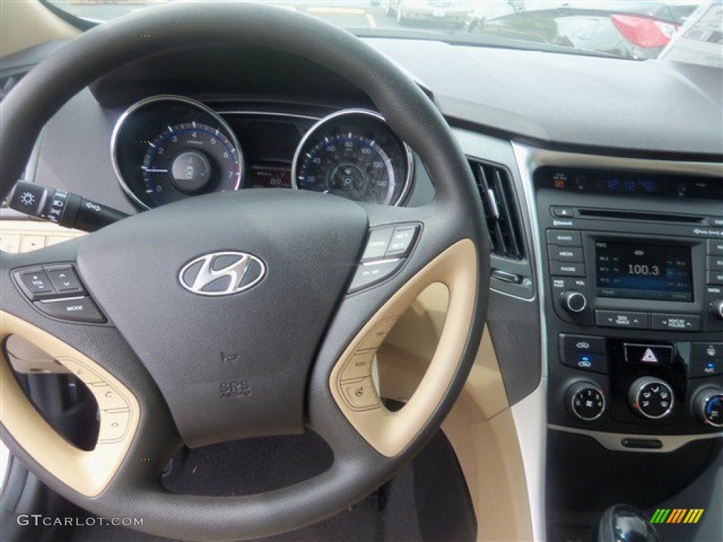2014 Sonata GLS - Pearl White / Camel photo #7