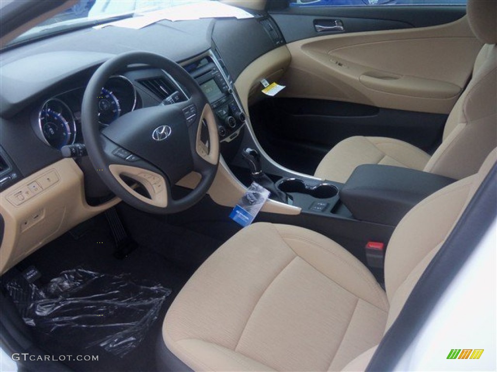 2014 Sonata GLS - Pearl White / Camel photo #6