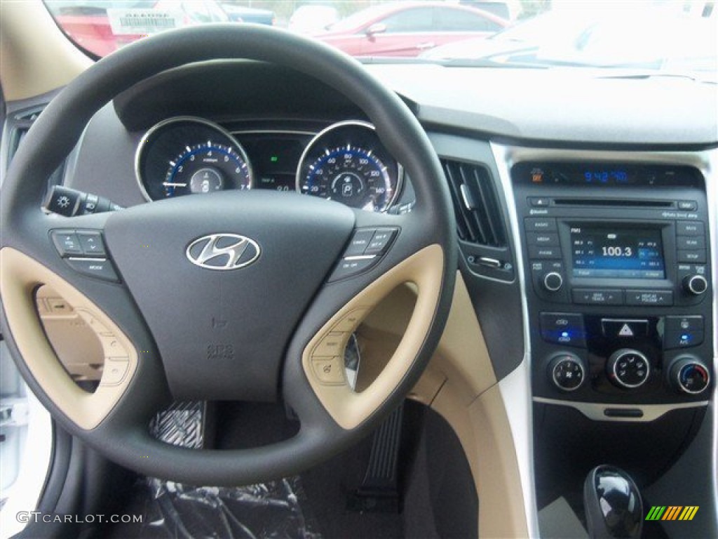 2014 Sonata GLS - Pearl White / Camel photo #7