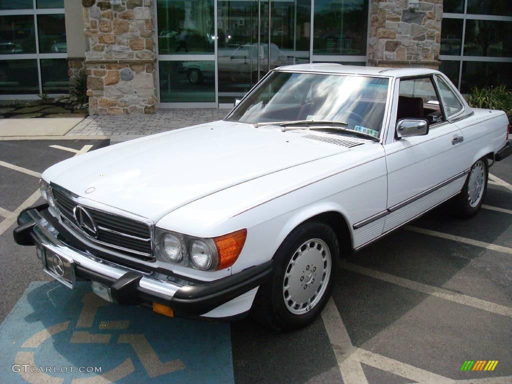 1989 SL Class 560 SL Roadster - Arctic White / Red photo #2