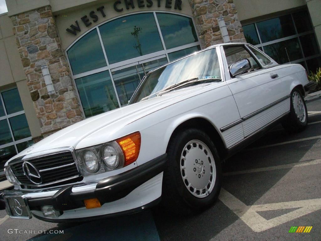 1989 SL Class 560 SL Roadster - Arctic White / Red photo #3