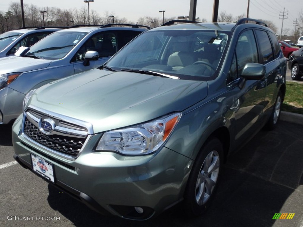 2014 Forester 2.5i Limited - Jasmin Green Metallic / Platinum photo #1