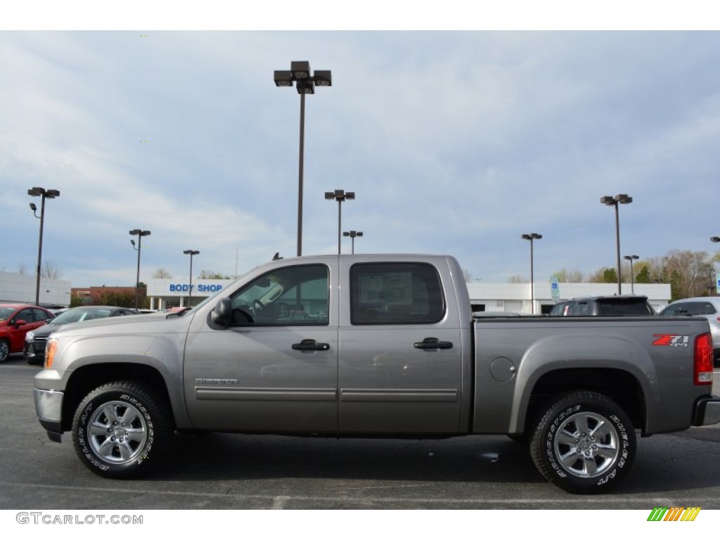 2013 Sierra 1500 SLE Crew Cab 4x4 - Steel Gray Metallic / Ebony photo #6