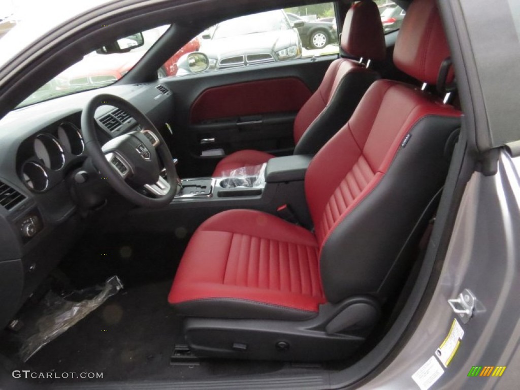 Dark Slate Gray/Radar Red Interior 2014 Dodge Challenger SXT Plus Photo #92215381
