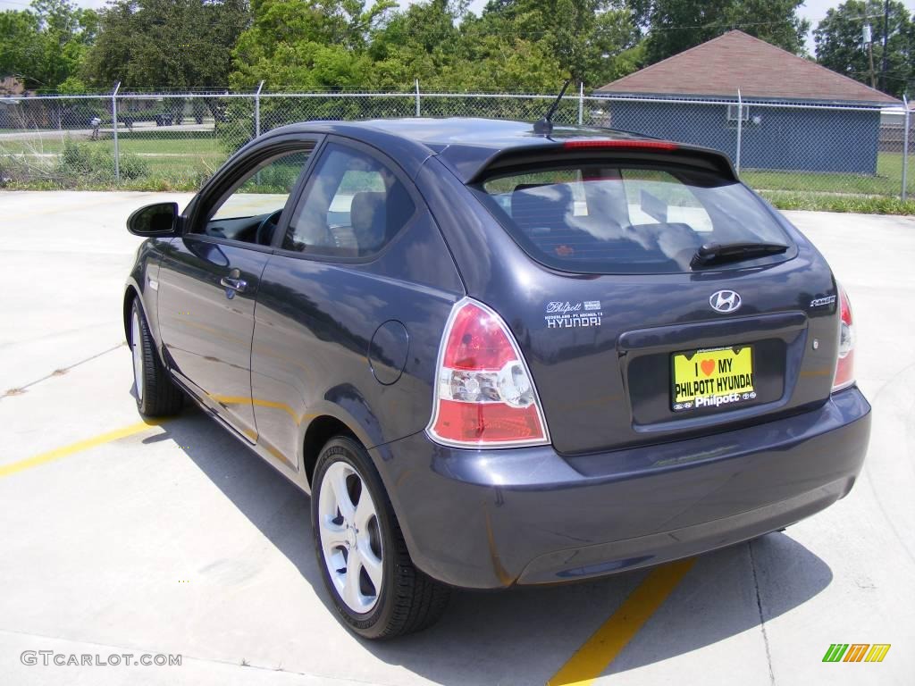 2007 Accent SE Coupe - Charcoal Gray / Black photo #5