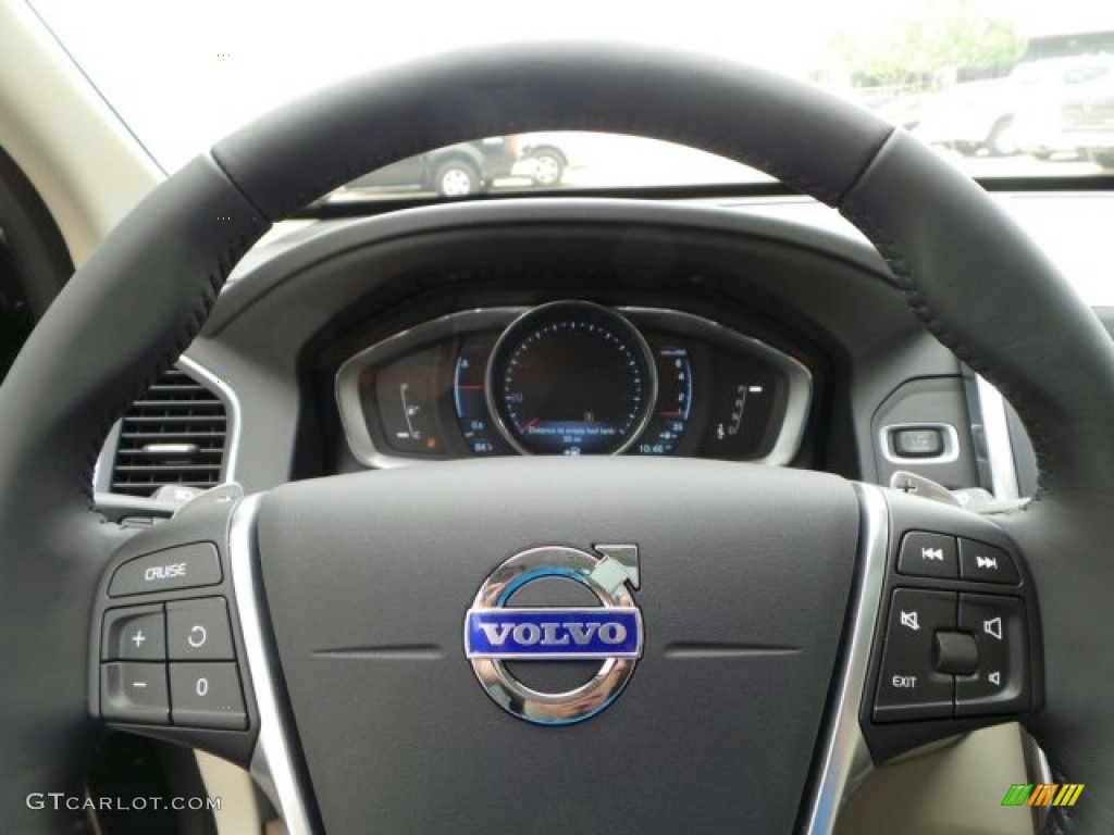 2015 Volvo XC60 T6 AWD Soft Beige Steering Wheel Photo #92220301