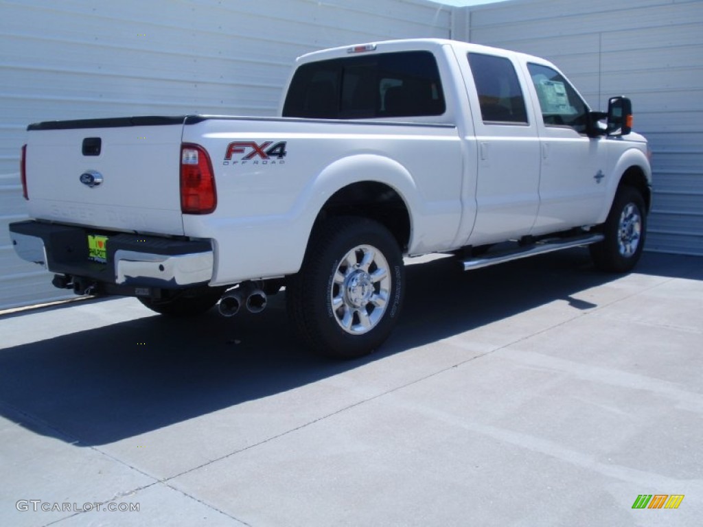 2014 F250 Super Duty Lariat Crew Cab 4x4 - White Platinum Tri-Coat / Black photo #4