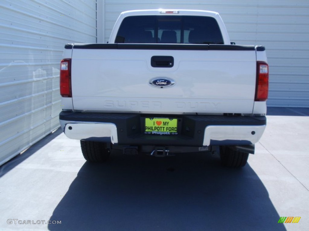 2014 F250 Super Duty Lariat Crew Cab 4x4 - White Platinum Tri-Coat / Black photo #5