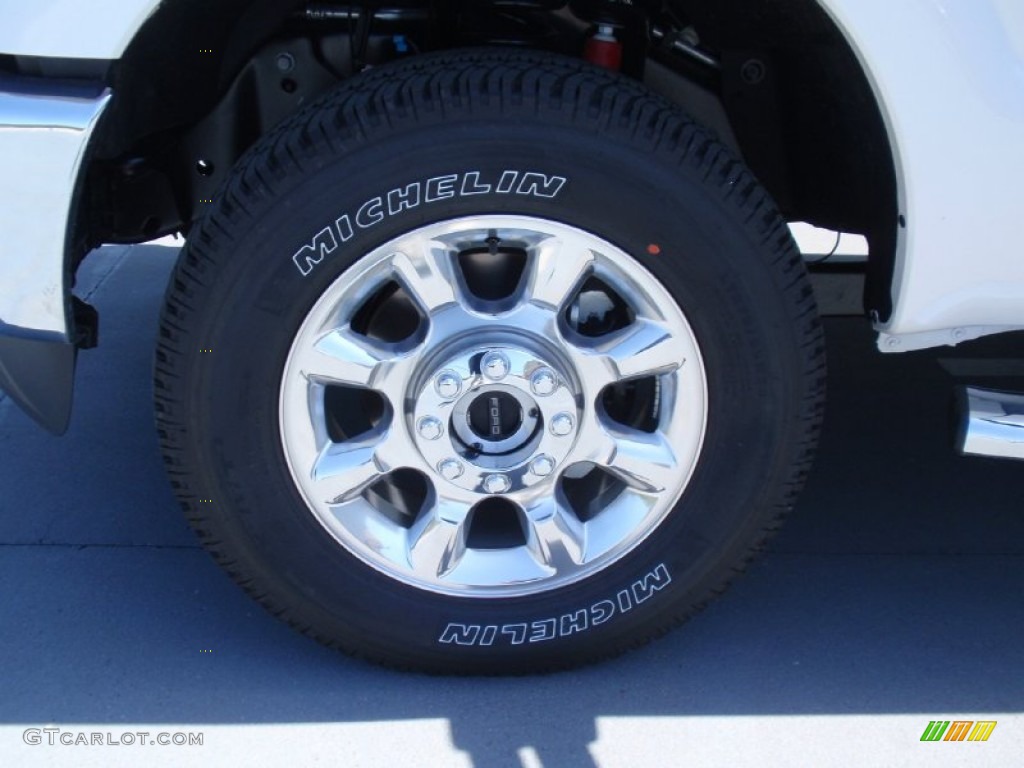 2014 F250 Super Duty Lariat Crew Cab 4x4 - White Platinum Tri-Coat / Black photo #12