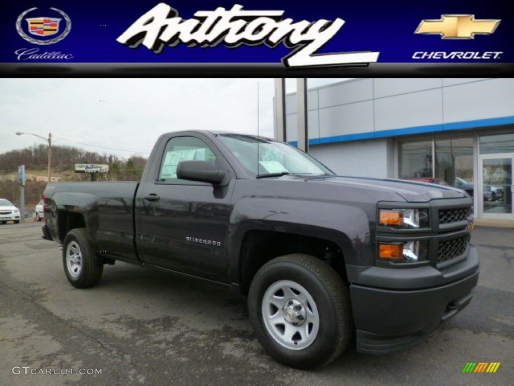 2014 Silverado 1500 WT Regular Cab 4x4 - Tungsten Metallic / Jet Black/Dark Ash photo #1