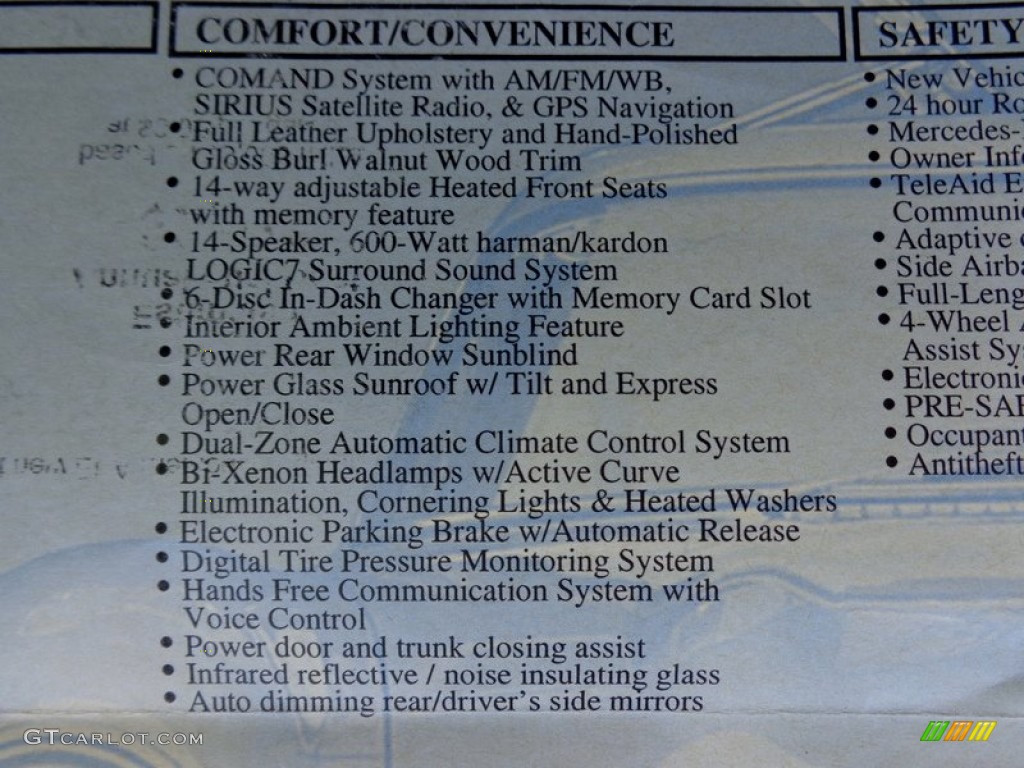 2008 Mercedes-Benz S 550 Sedan Window Sticker Photo #92229754
