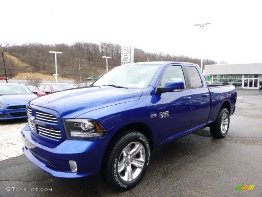 2014 1500 Sport Quad Cab 4x4 - Blue Streak Pearl Coat / Black photo #1