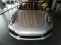 2014 Rhodium Silver Metallic Porsche 911 Turbo S Cabriolet  photo #2