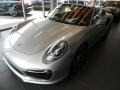 2014 Rhodium Silver Metallic Porsche 911 Turbo S Cabriolet  photo #3