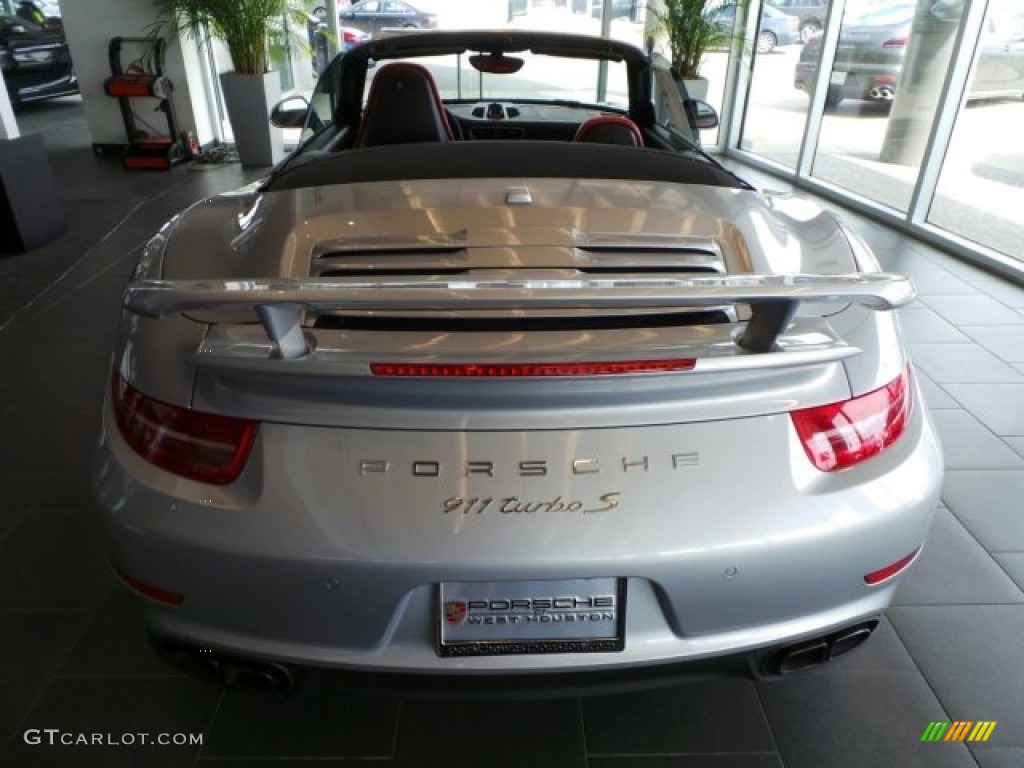 2014 911 Turbo S Cabriolet - Rhodium Silver Metallic / Carrera Red Natural Leather photo #6