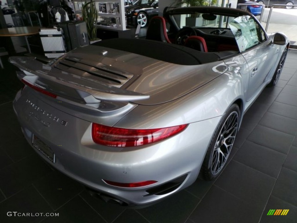 2014 911 Turbo S Cabriolet - Rhodium Silver Metallic / Carrera Red Natural Leather photo #7