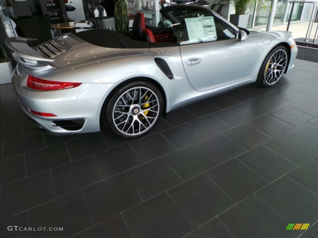 2014 911 Turbo S Cabriolet - Rhodium Silver Metallic / Carrera Red Natural Leather photo #8