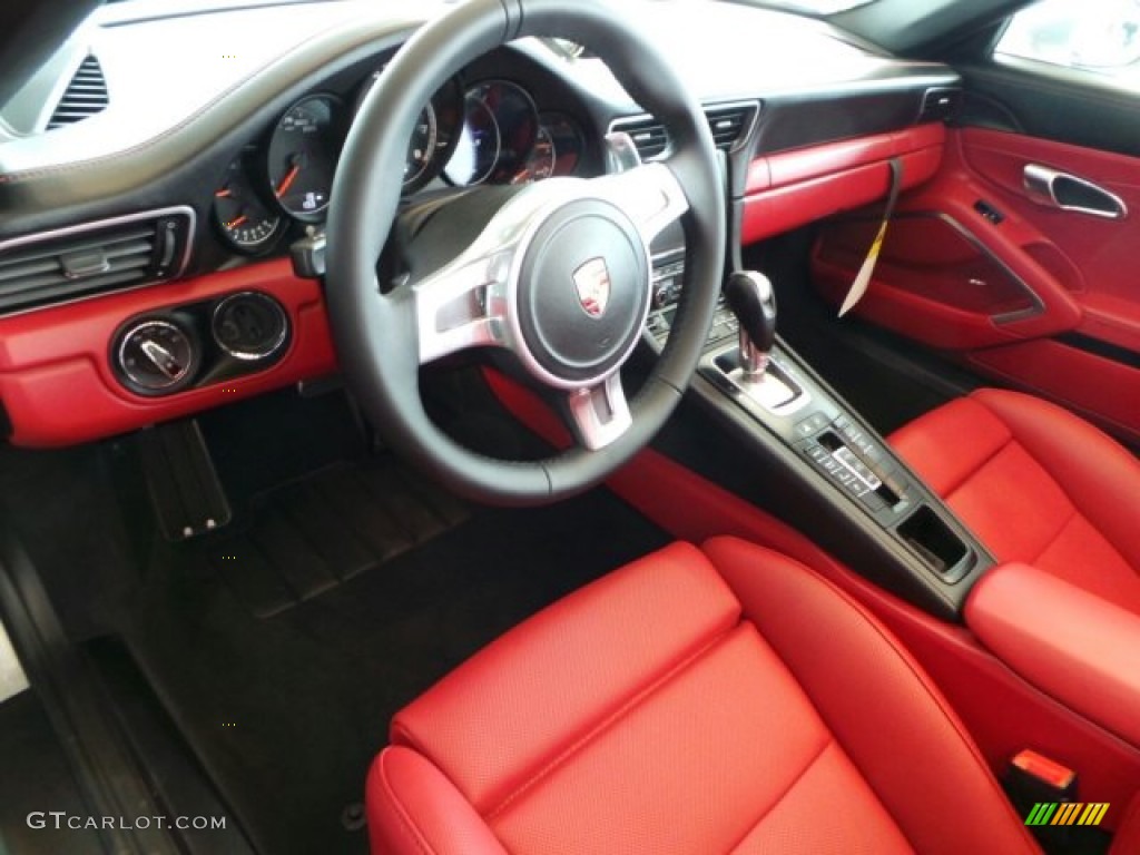 2014 911 Turbo S Cabriolet - Rhodium Silver Metallic / Carrera Red Natural Leather photo #13