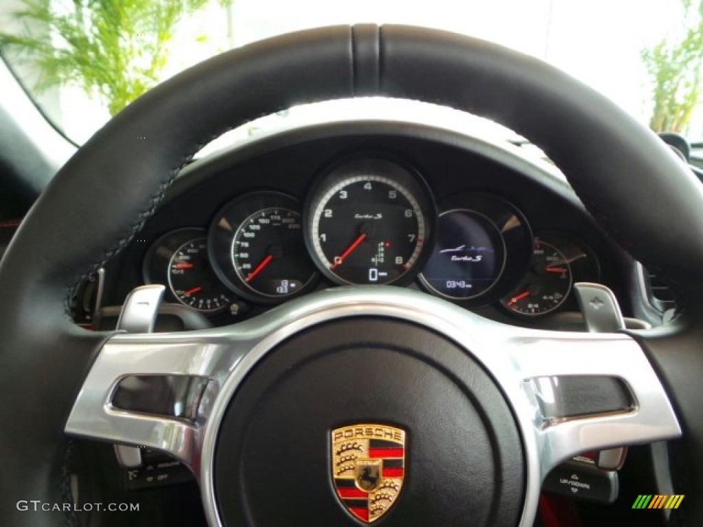 2014 911 Turbo S Cabriolet - Rhodium Silver Metallic / Carrera Red Natural Leather photo #23