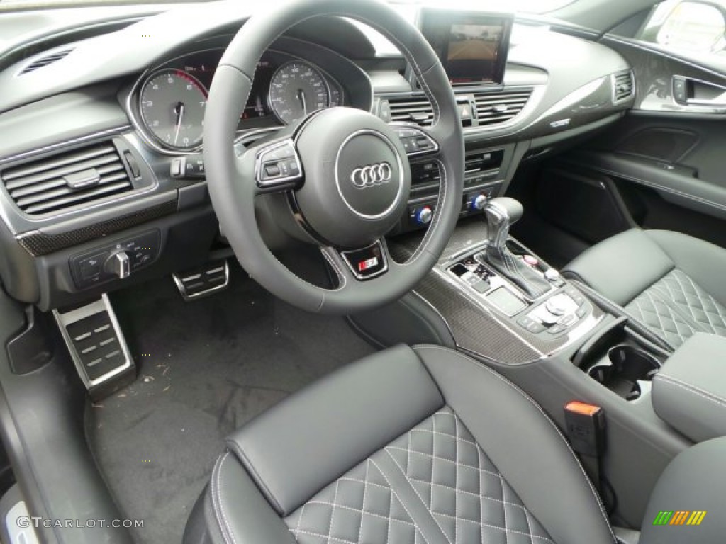 Black Valcona w/Diamond Contrast Stitching Interior 2014 Audi S7 Prestige 4.0 TFSI quattro Photo #92236829