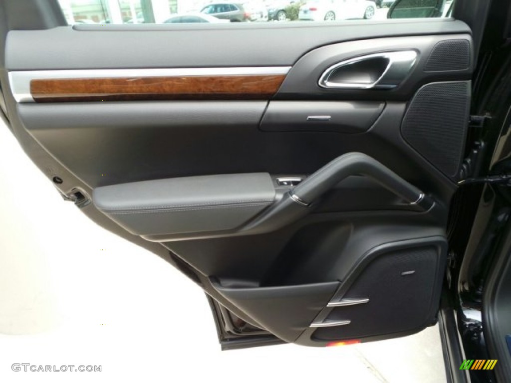 2014 Porsche Cayenne S Hybrid Black Door Panel Photo #92237666