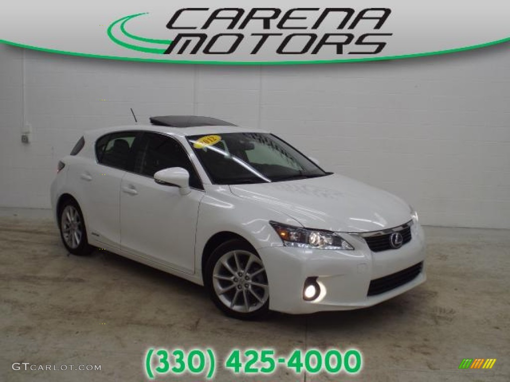 2012 CT 200h Hybrid Premium - Starfire White Pearl / Black photo #1