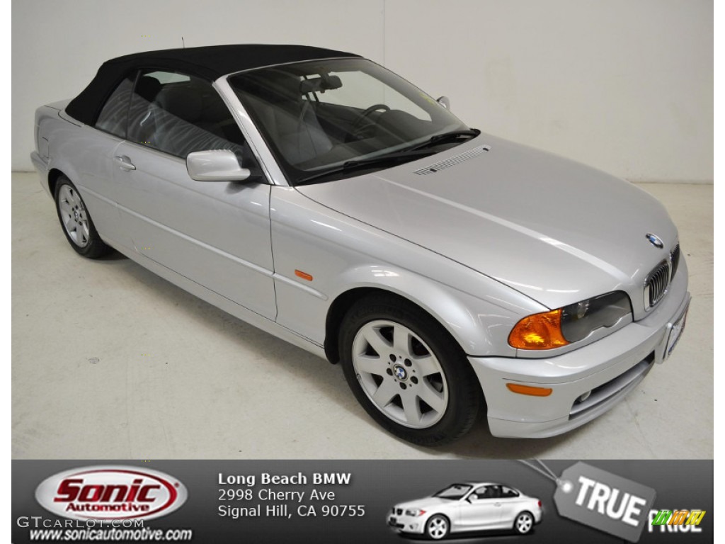 2001 3 Series 325i Convertible - Titanium Silver Metallic / Grey photo #1