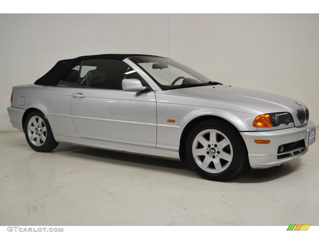 2001 3 Series 325i Convertible - Titanium Silver Metallic / Grey photo #2