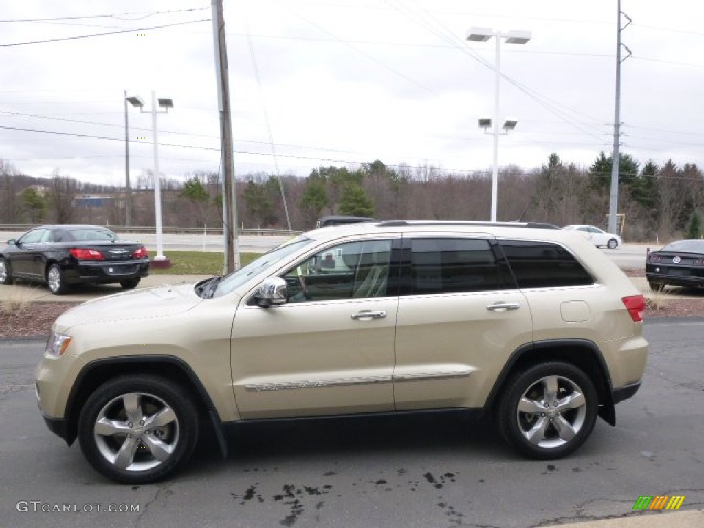 2011 Grand Cherokee Overland 4x4 - White Gold Metallic / Dark Frost Beige/Light Frost Beige photo #5