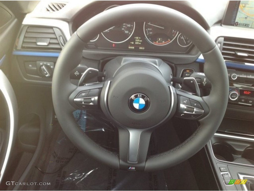 2014 BMW 4 Series 428i Convertible Black Steering Wheel Photo #92252408