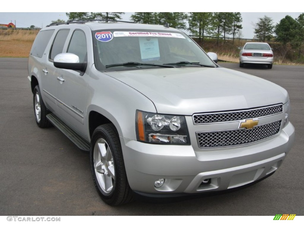 2011 Suburban LTZ 4x4 - Sheer Silver Metallic / Ebony photo #1