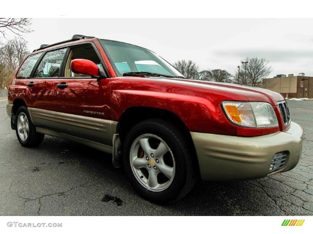 2001 Forester 2.5 S - Sedona Red Pearl / Beige photo #9
