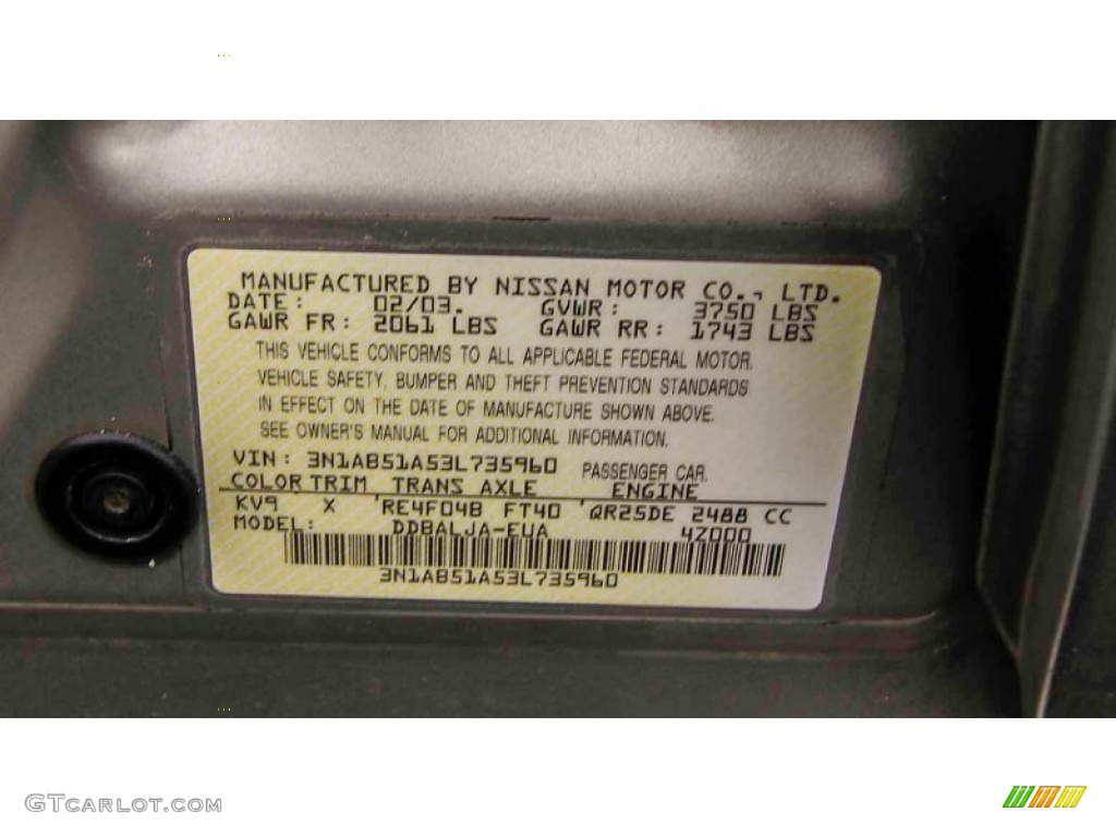 2003 Sentra 2.5 Limited Edition - Radium Gray / Sand Beige photo #17