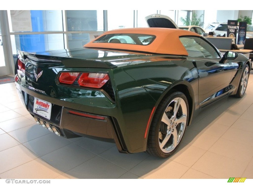 2014 Corvette Stingray Convertible Z51 Premiere Edition - Lime Rock Green Metallic / Premire Edition Brownstone Suede photo #5