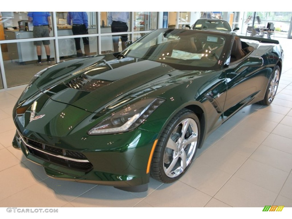 2014 Corvette Stingray Convertible Z51 Premiere Edition - Lime Rock Green Metallic / Premire Edition Brownstone Suede photo #7