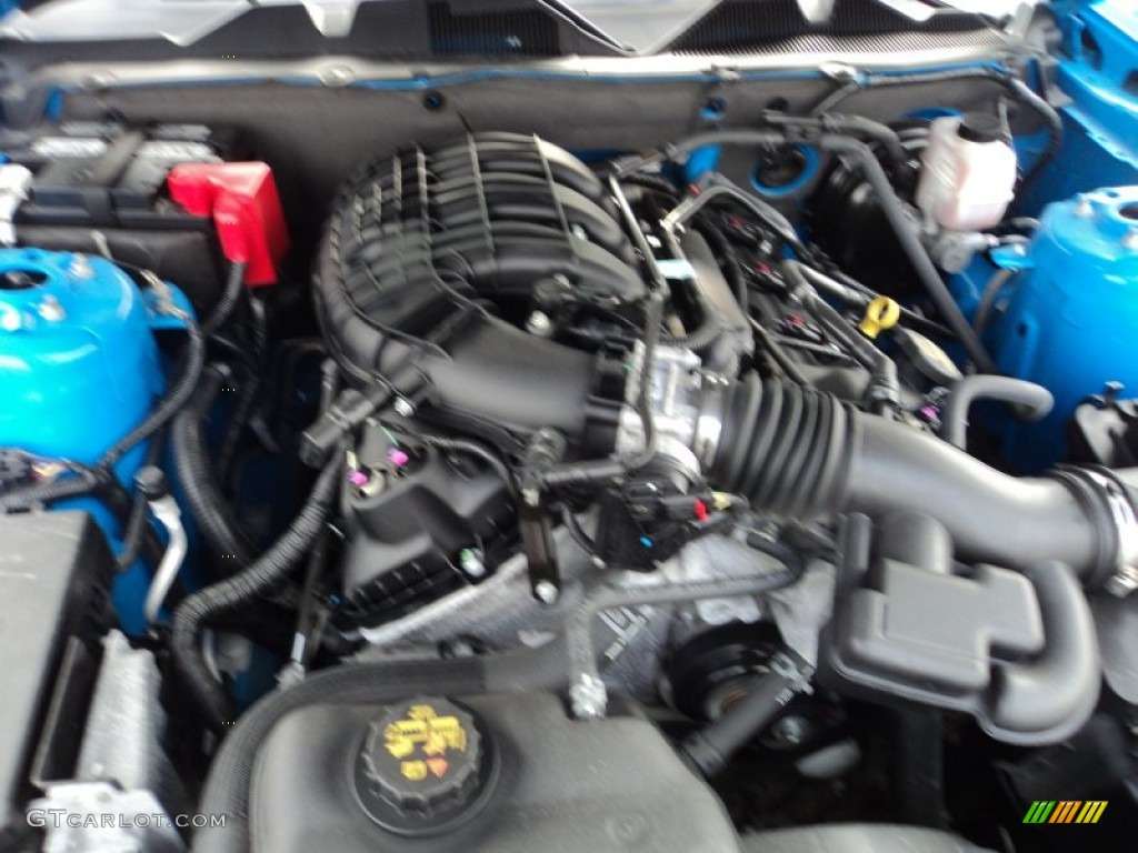 2013 Mustang V6 Coupe - Grabber Blue / Charcoal Black photo #28