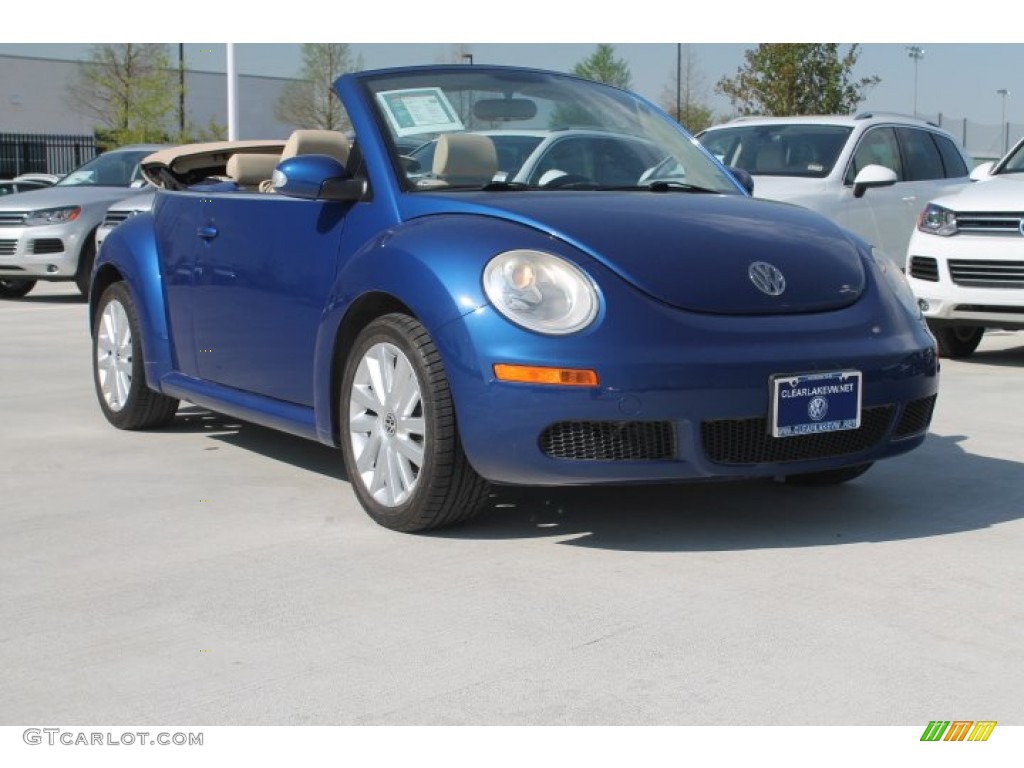 2008 New Beetle SE Convertible - Laser Blue / Cream Beige photo #1