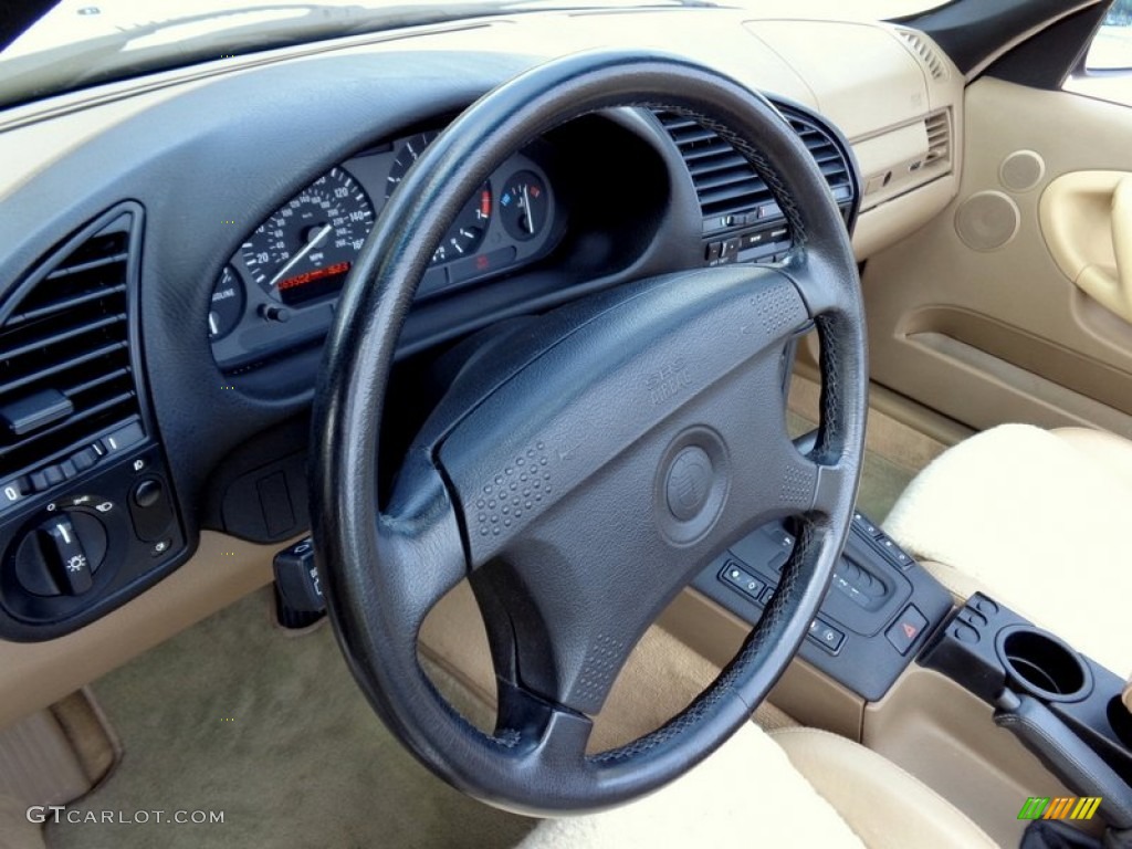 1994 BMW 3 Series 325i Convertible Beige Steering Wheel Photo #92272591