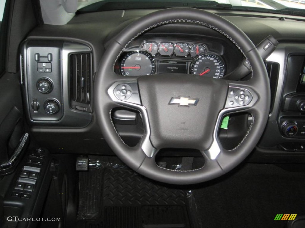 2015 Chevrolet Silverado 2500HD LT Crew Cab 4x4 Jet Black Steering Wheel Photo #92273614
