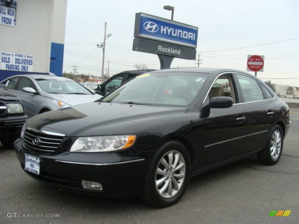 2007 Azera Limited - Ebony Black / Beige photo #1
