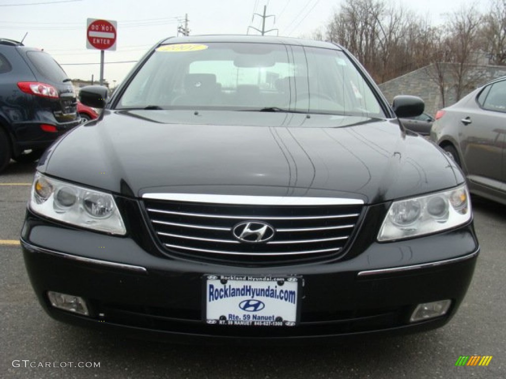 2007 Azera Limited - Ebony Black / Beige photo #2