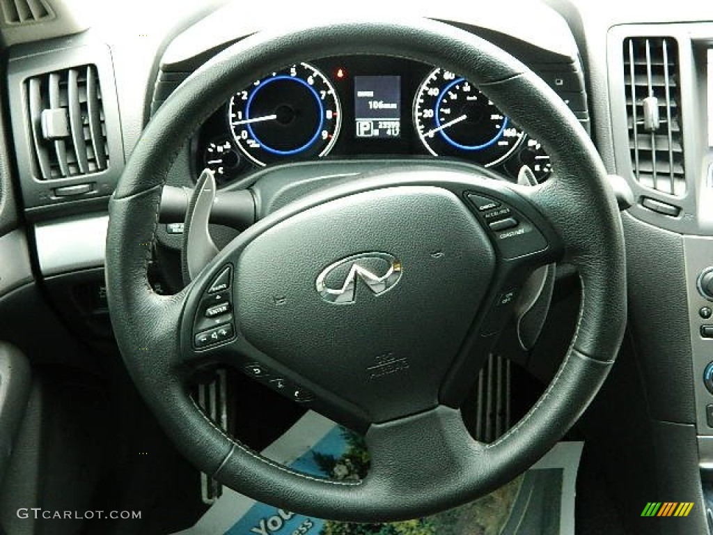 2012 Infiniti G 37 x S Sport AWD Sedan Graphite Steering Wheel Photo #92280805