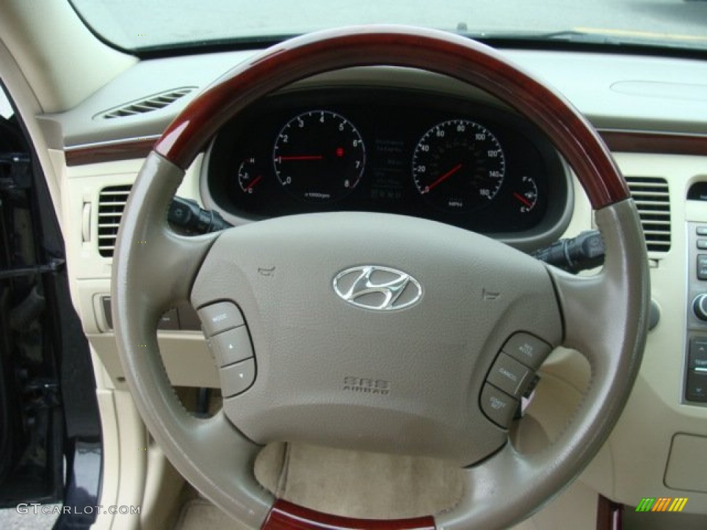 2007 Azera Limited - Ebony Black / Beige photo #14