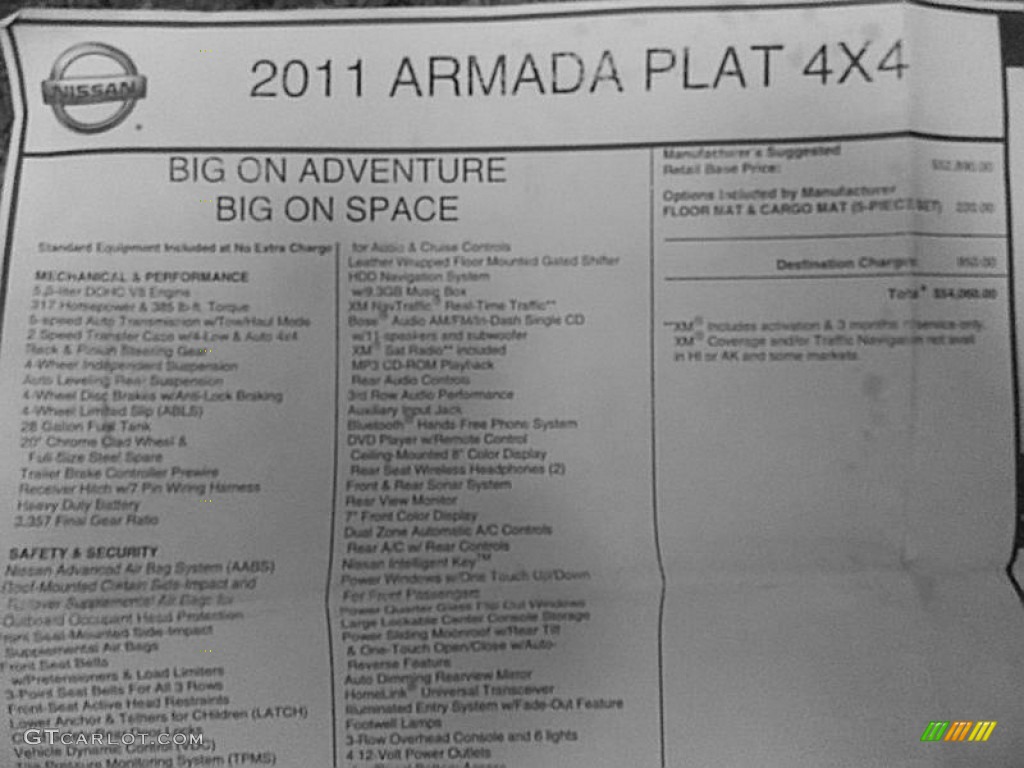 2011 Armada Platinum 4WD - Galaxy Black / Charcoal photo #25