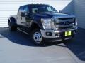 2014 Blue Jeans Metallic Ford F350 Super Duty Lariat Crew Cab 4x4 Dually  photo #2